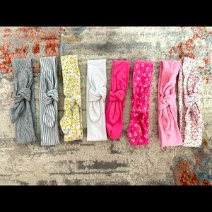 Baby bows in pink, yellow, white, gray